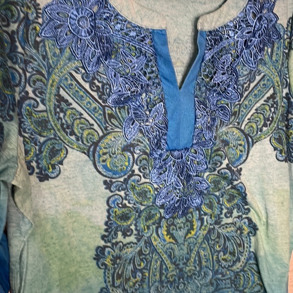 0090 French Bazaar three-quarter sleeve, casual top size large - Picture 2 of 3